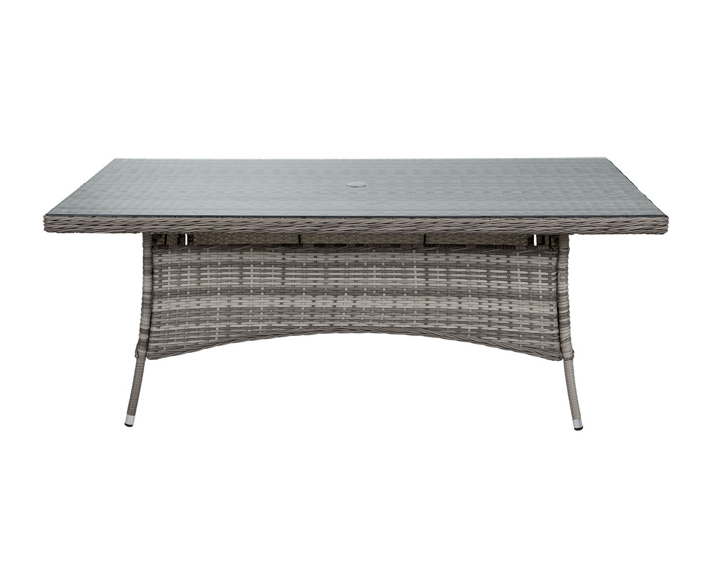 Marseille 8 Rattan Garden Dining Chairs and Large Rectangular Table in Grey