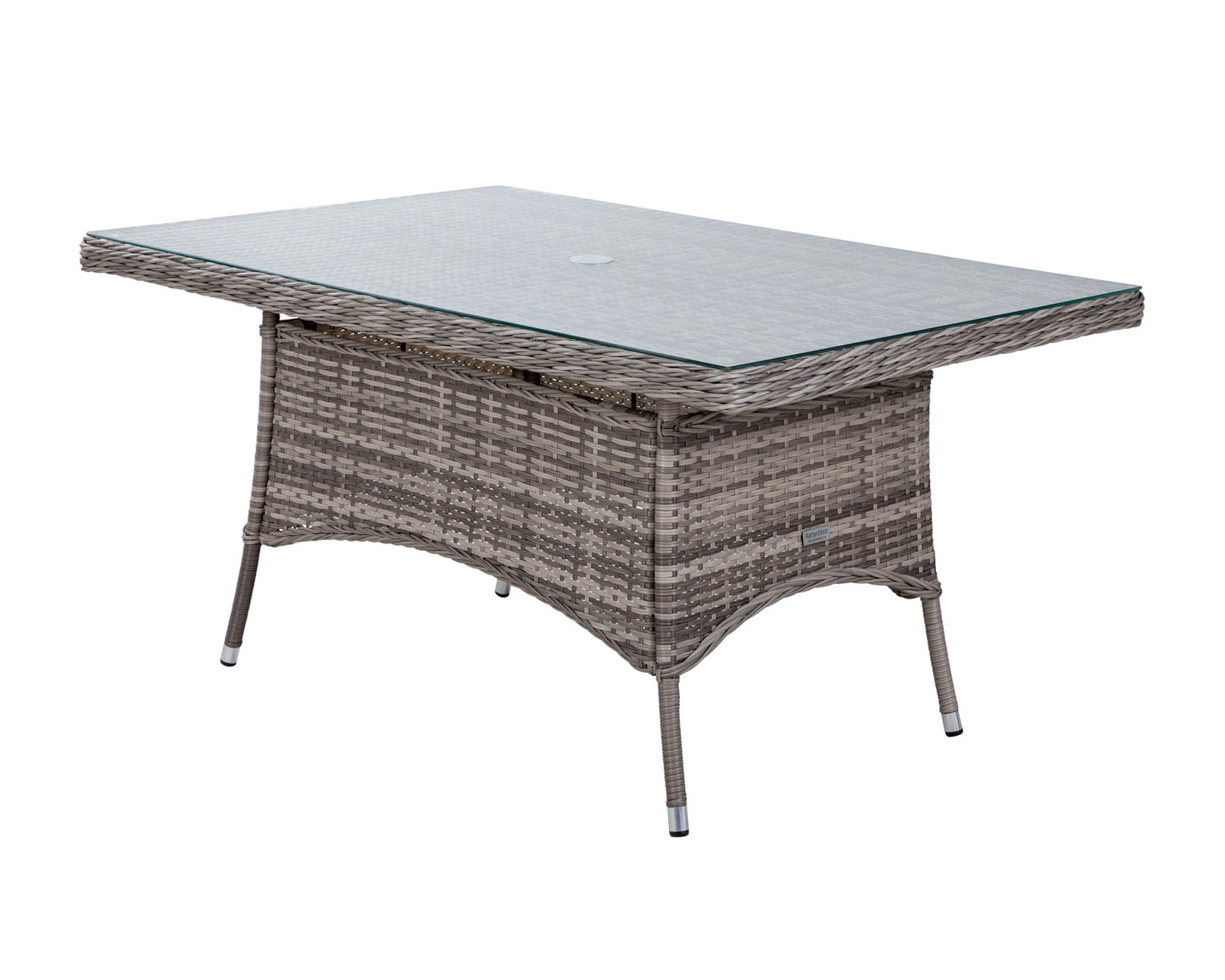 Marseille 4 Rattan Garden Dining Chairs and Rectangular Table in Grey