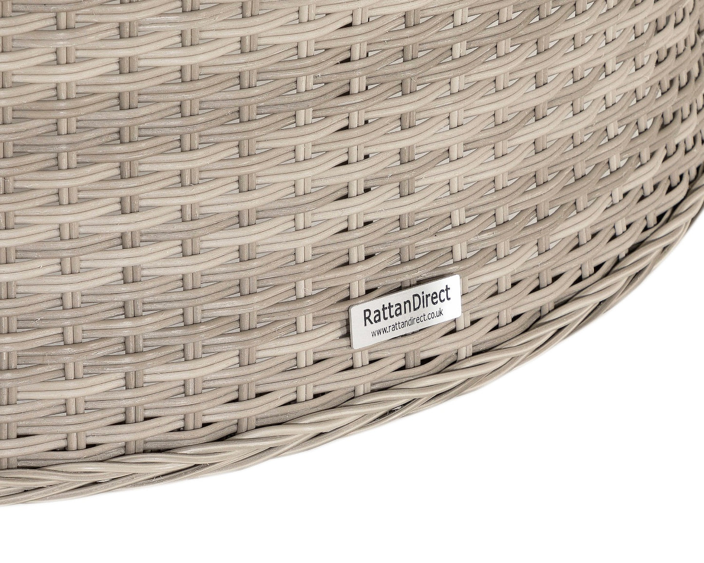 Riviera 4 Rattan Garden Dining Chairs and Large Round Table Set in Grey