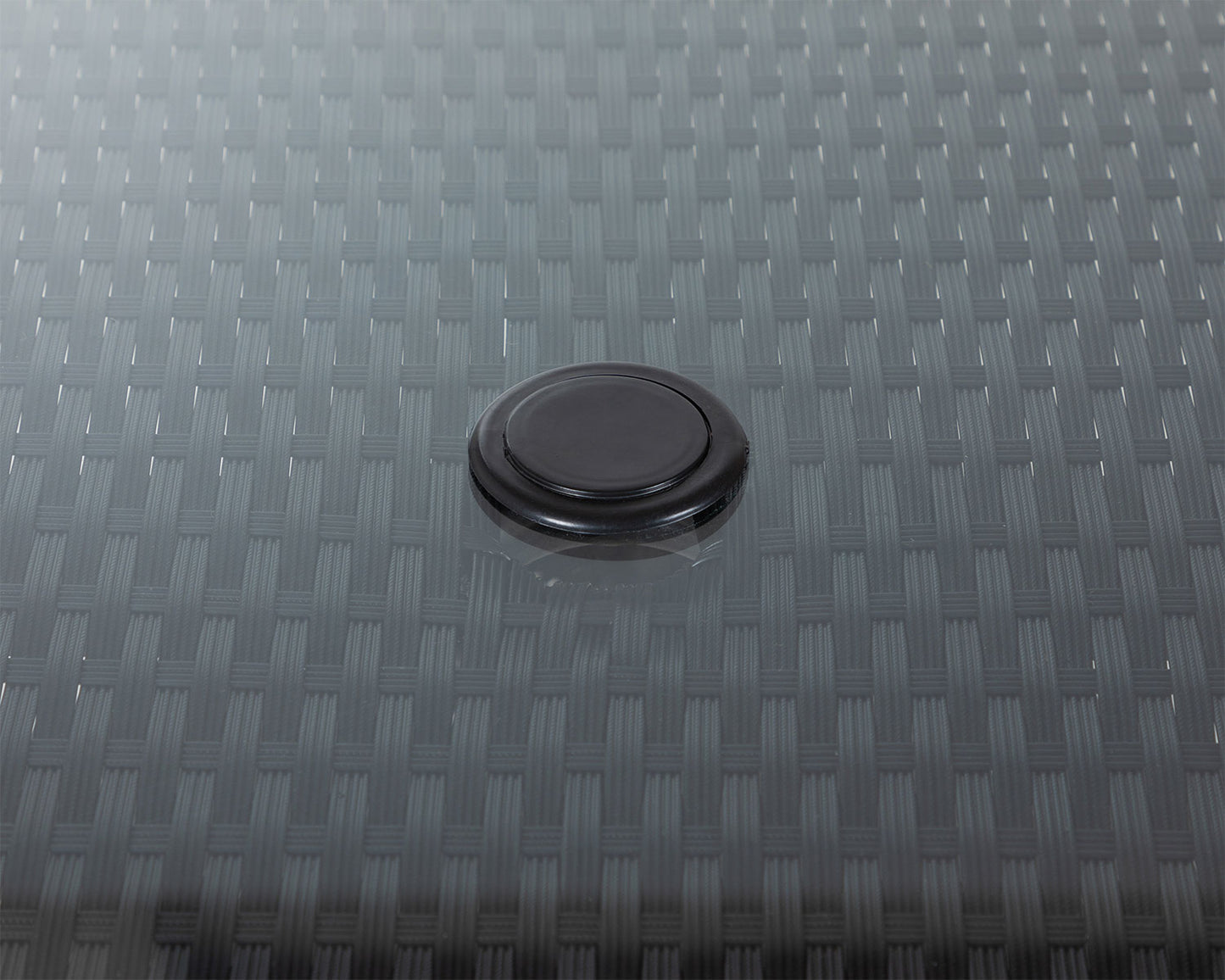 Roma 4 Rattan Garden Chairs and Small Round Table Set in Black and Vanilla