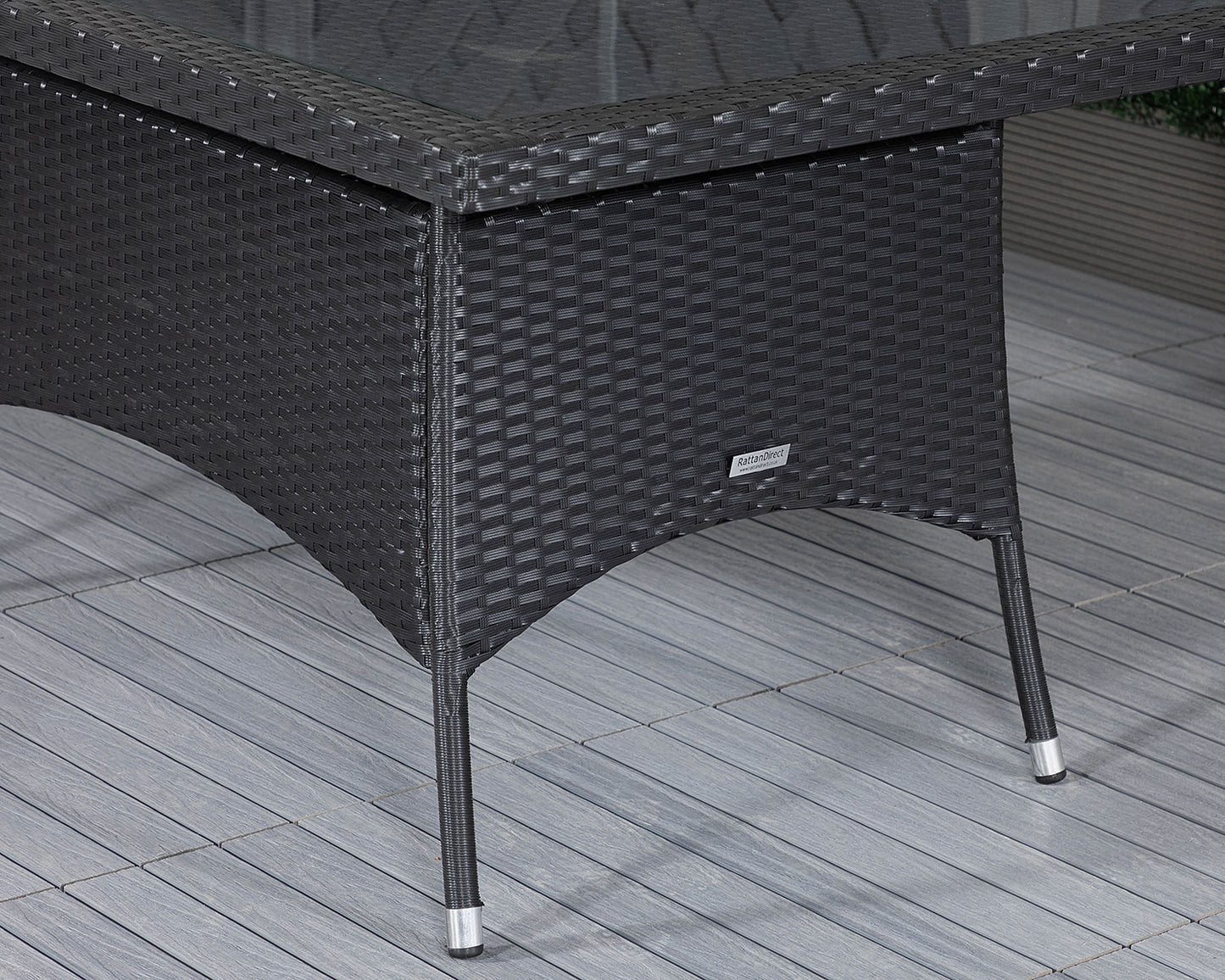 Roma 4 Rattan Garden Chairs and Rectangular Table Set in Black and Vanilla