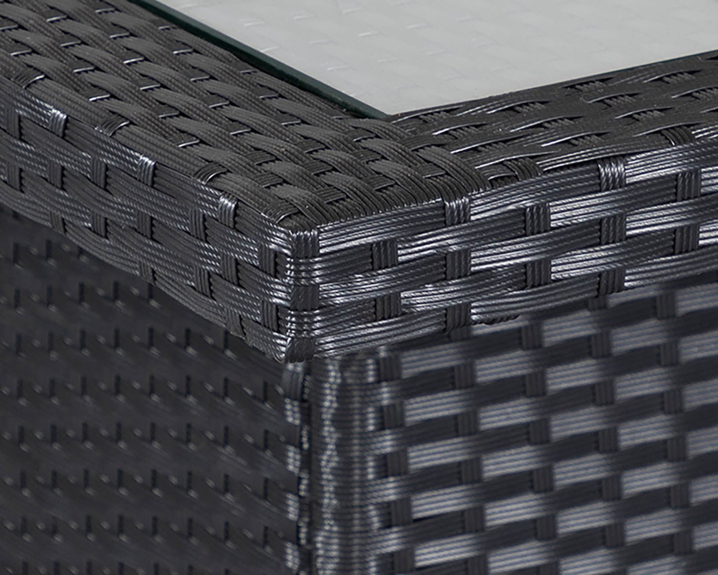 Roma 6 Rattan Garden Chairs and Rectangular Table Set in Black & Vanilla