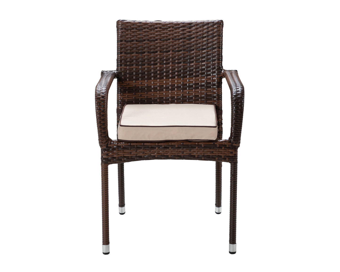 Roma 8 Rattan Garden Chairs and Rectangular Dining Table Set in Chocolate and Cream