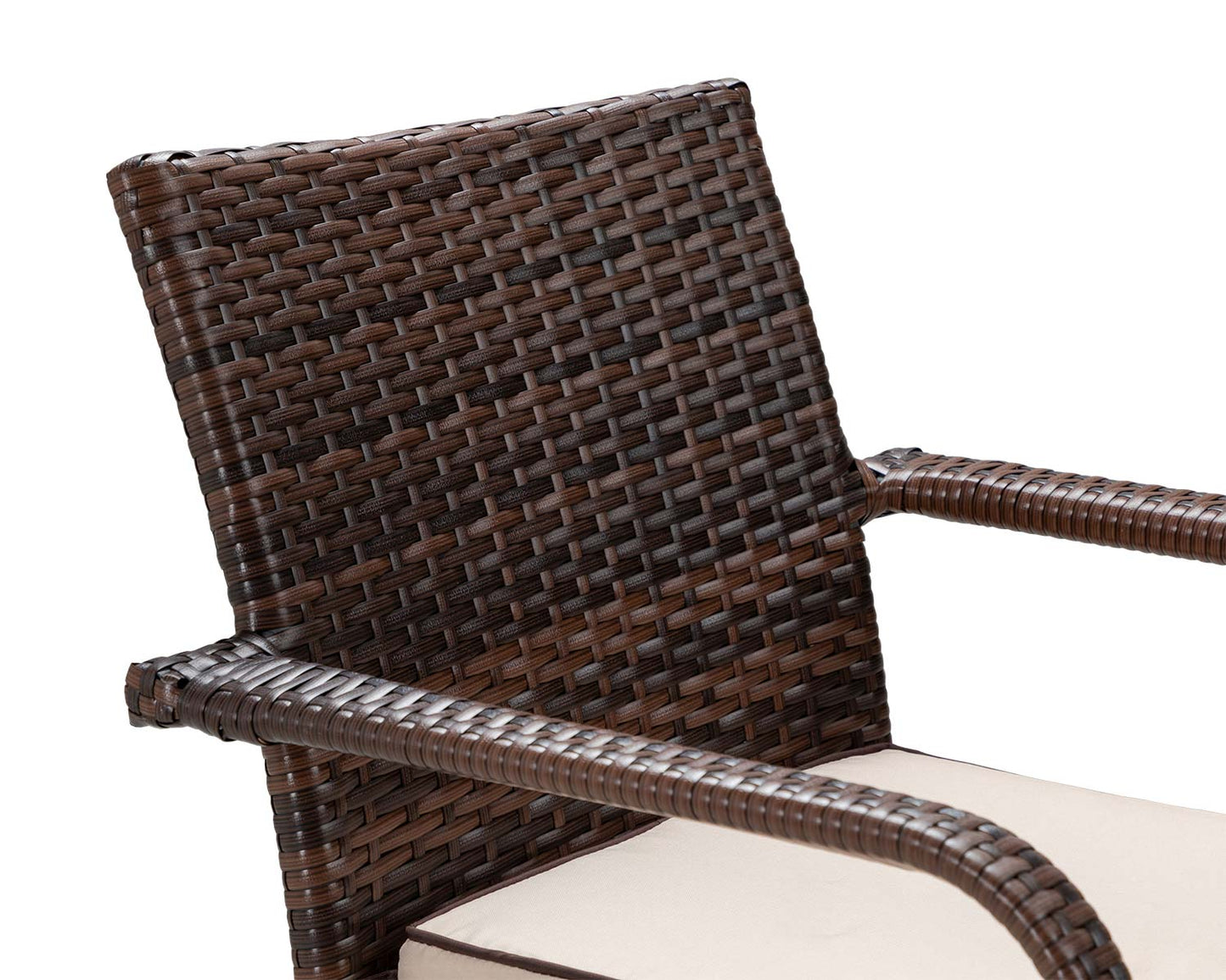 Roma 8 Rattan Garden Chairs and Rectangular Dining Table Set in Chocolate and Cream