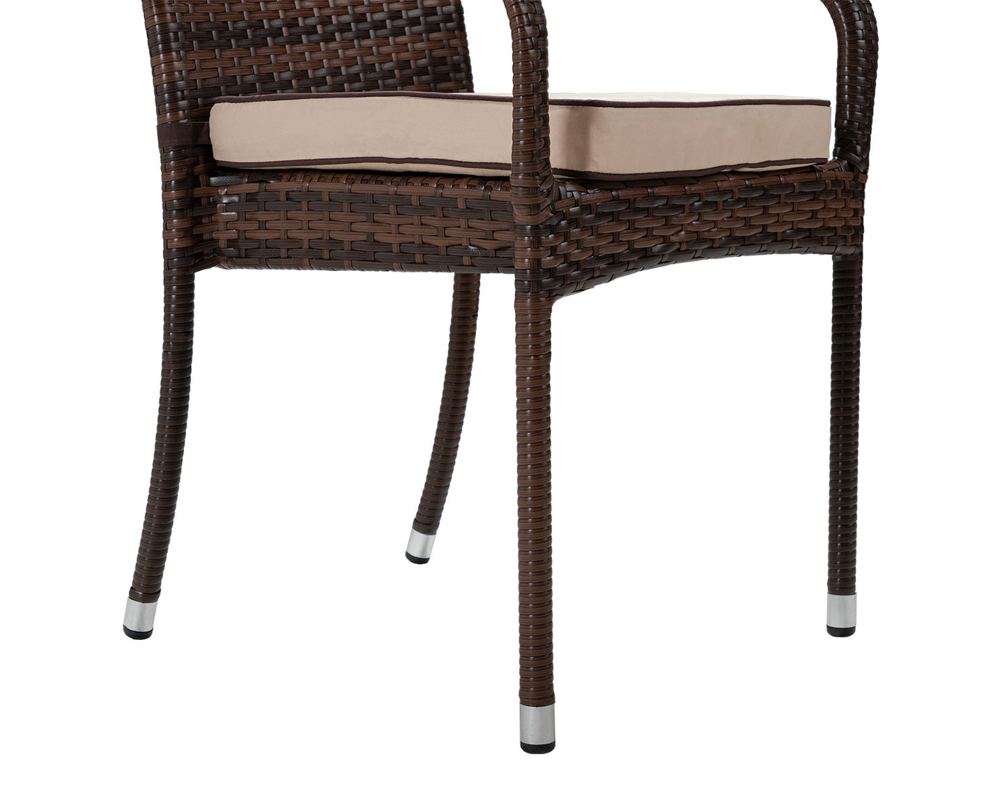Roma 8 Rattan Garden Chairs and Rectangular Dining Table Set in Chocolate and Cream
