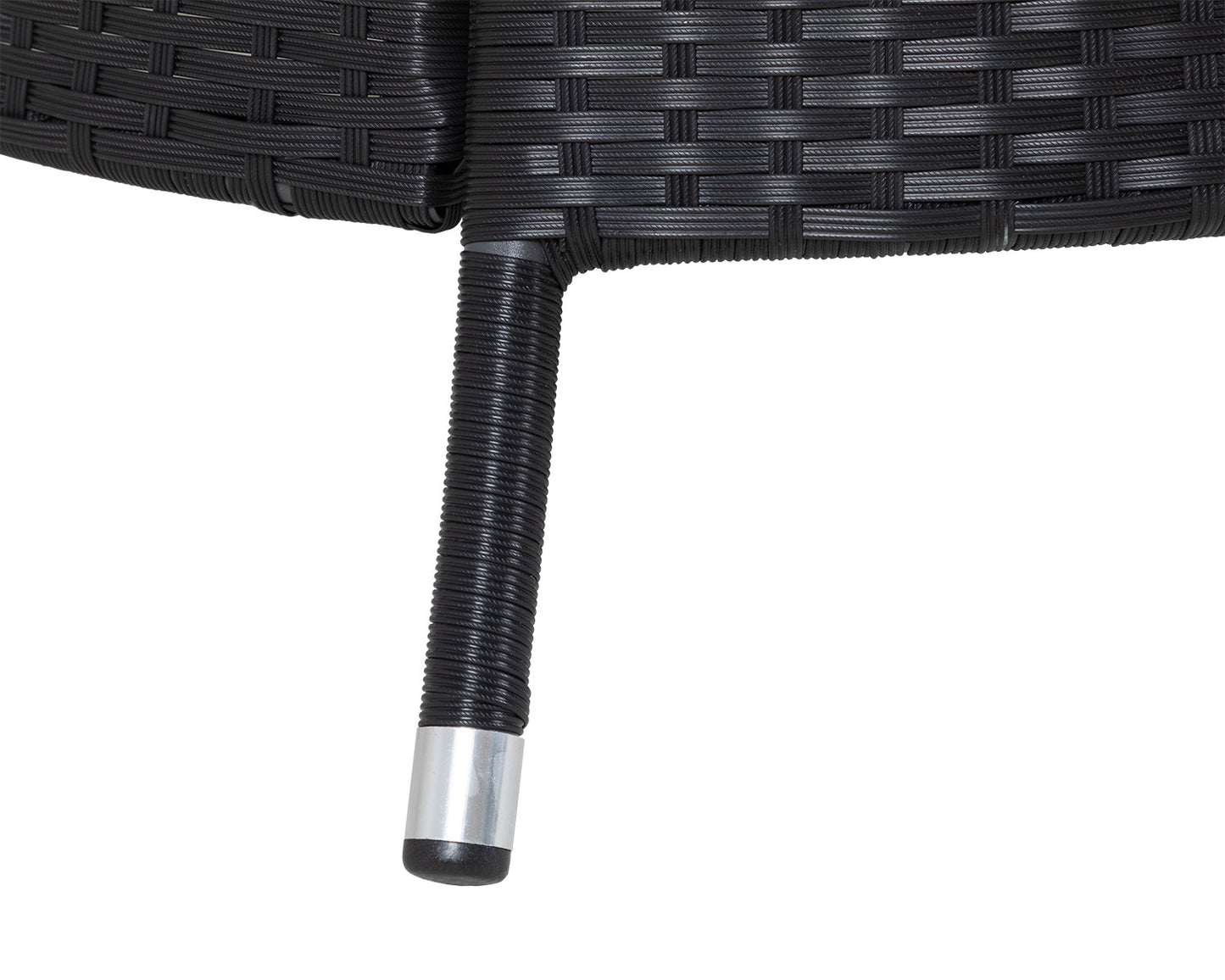 Roma 6 Rattan Garden Chairs, Large Round Table and Lazy Susan Set in Black and Vanilla