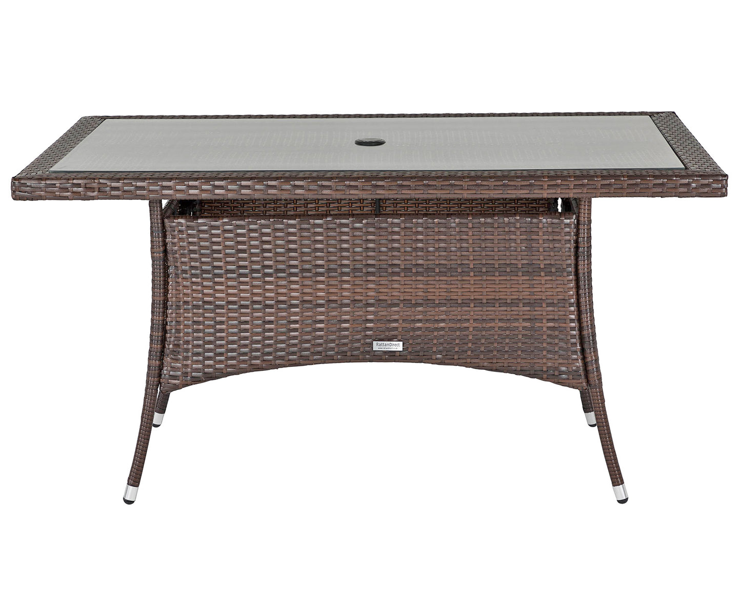 Roma 6 Rattan Garden Chairs and Small Rectangular Table Set in Chocolate and Cream