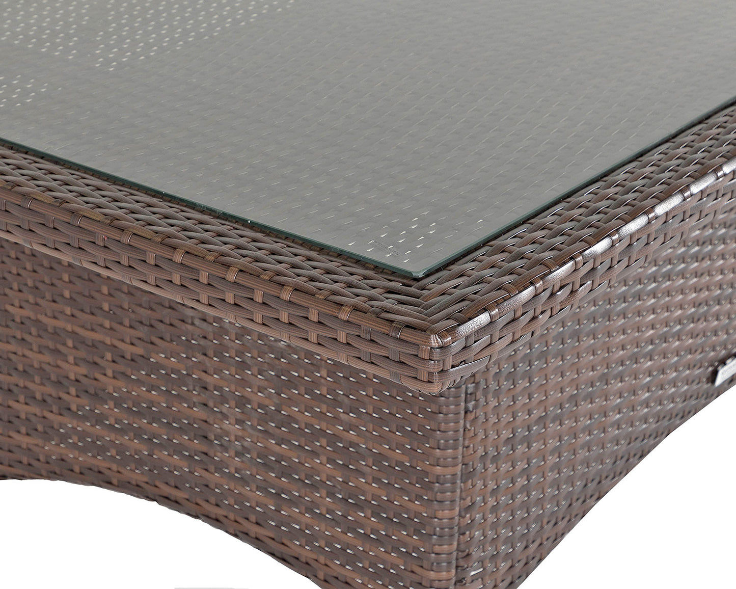 Roma 6 Rattan Garden Chairs and Small Rectangular Table Set in Chocolate and Cream