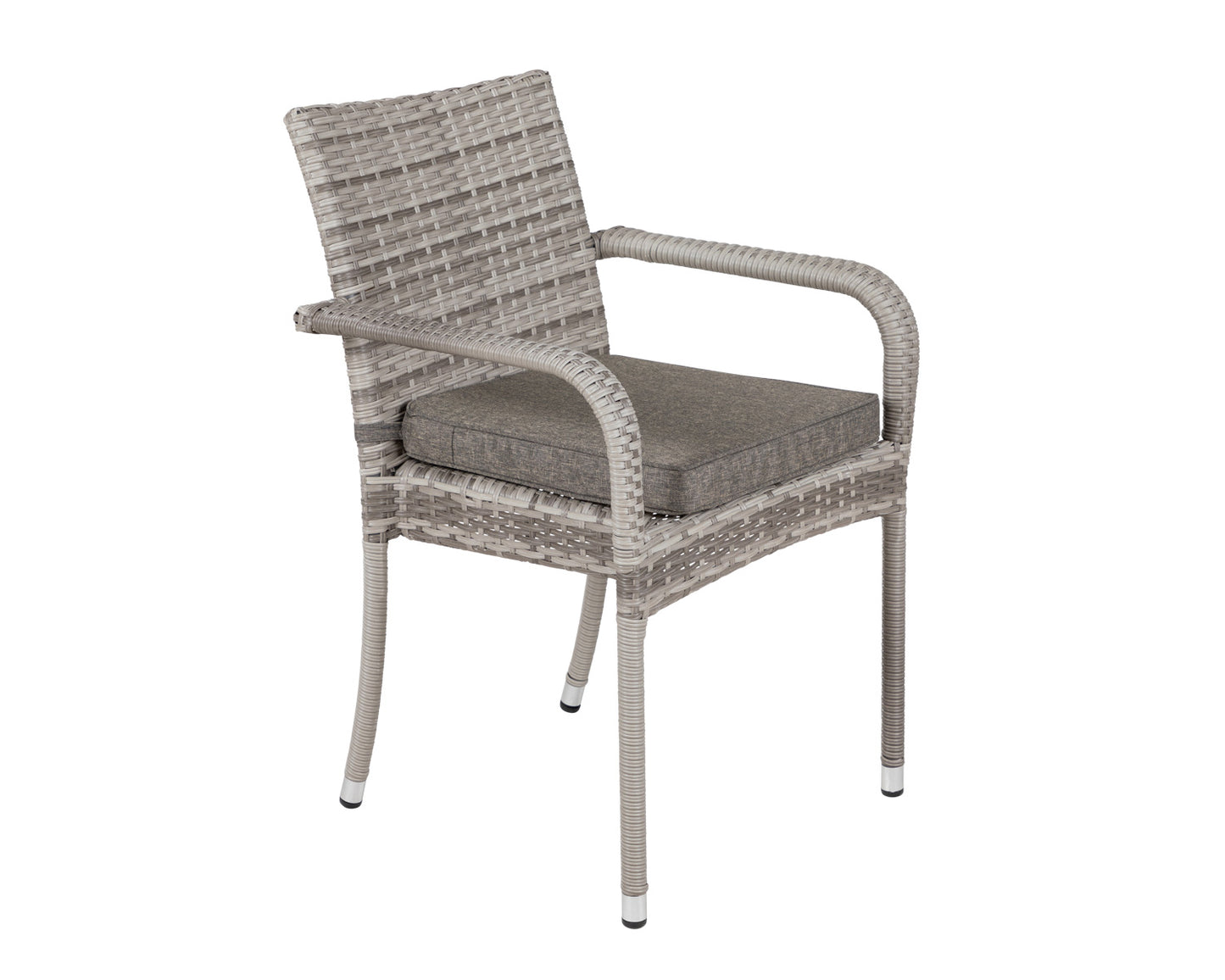 Roma 8 Stackable Chairs and Rectangular Dining Table in Grey