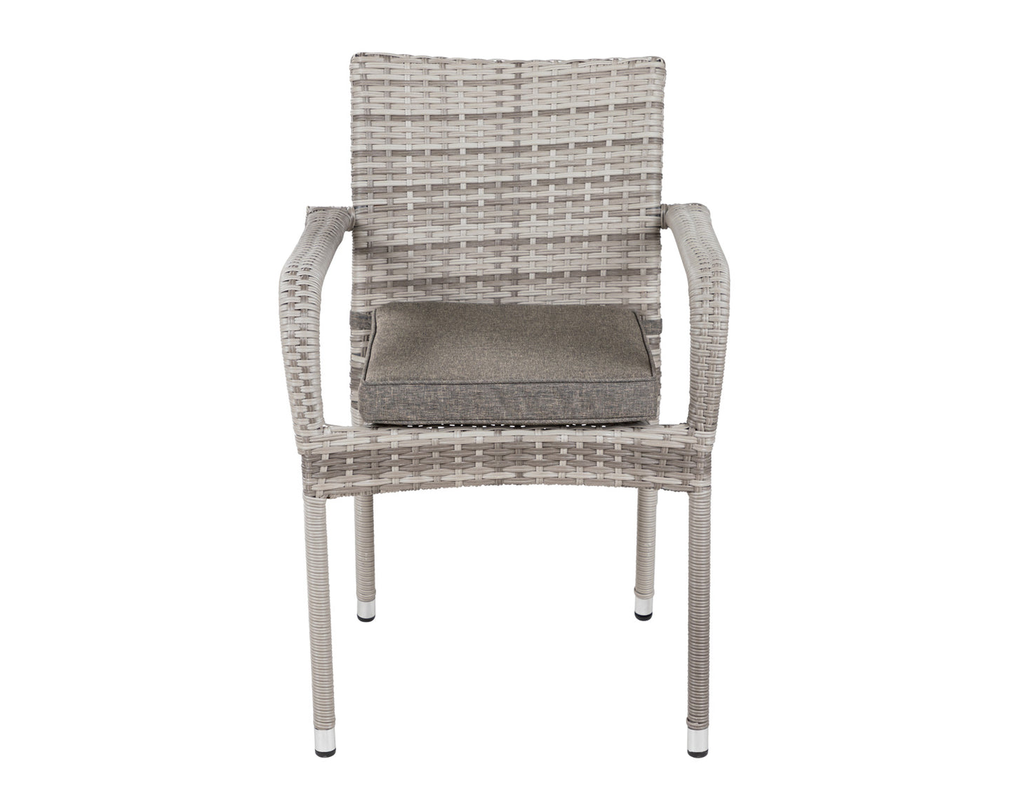 Roma 8 Stackable Chairs and Rectangular Dining Table in Grey