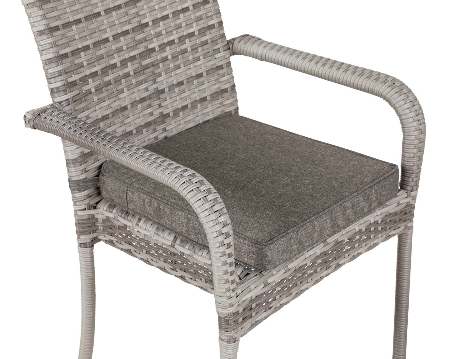 Roma 8 Stackable Chairs and Rectangular Dining Table in Grey