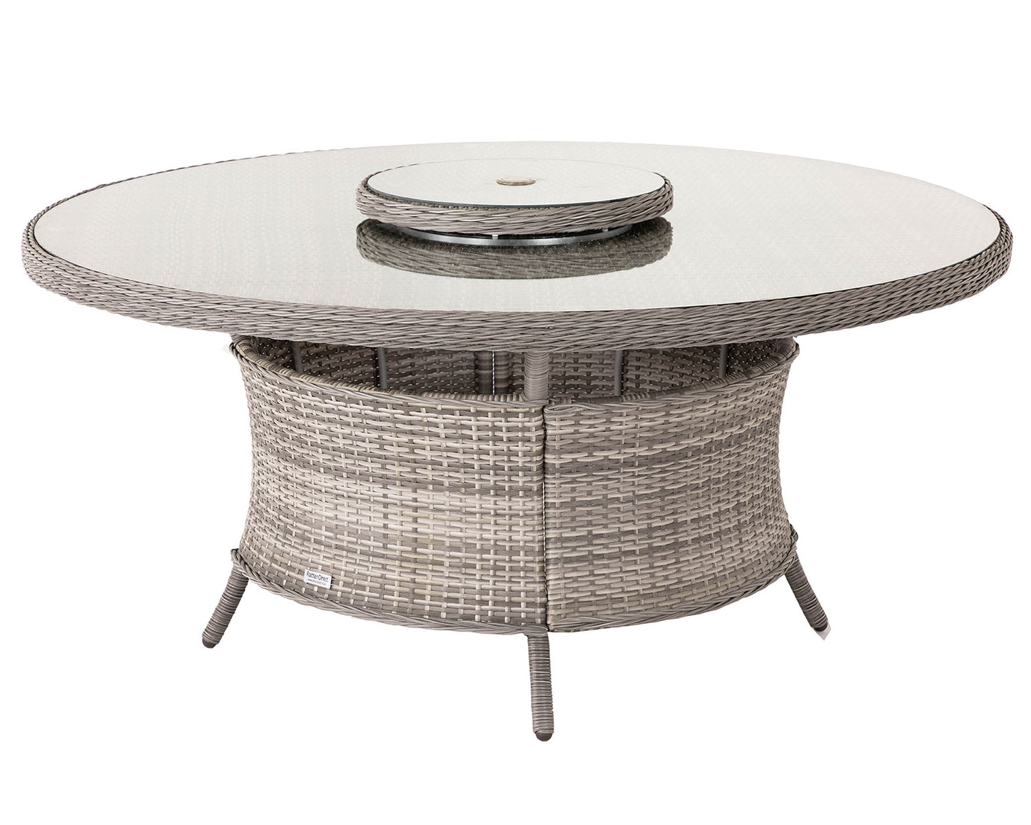 Roma 8 Stackable Chairs and Large Round Dining Table in Grey