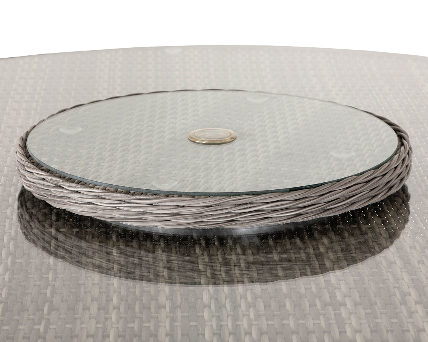 Roma 8 Stackable Chairs and Large Round Dining Table in Grey