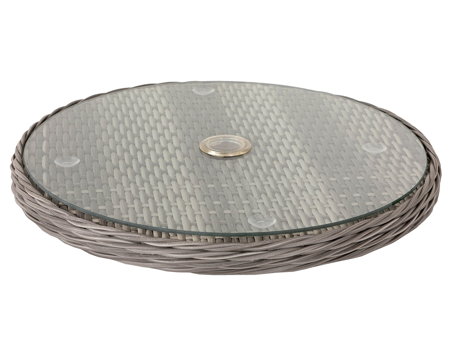 Roma 8 Stackable Chairs and Large Round Dining Table in Grey