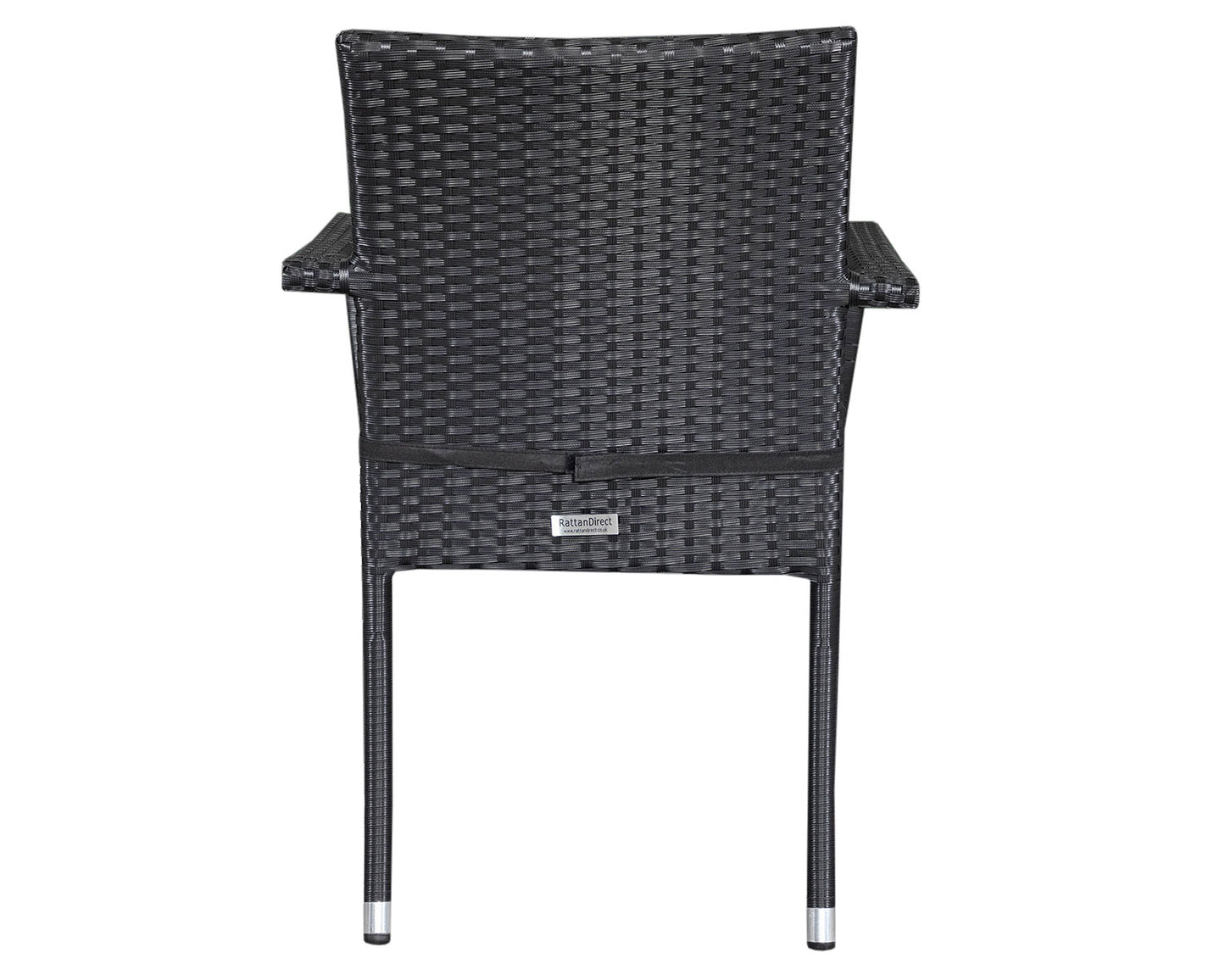 Roma 4 Stackable Chairs and Square Dining Table in Black and Vanilla