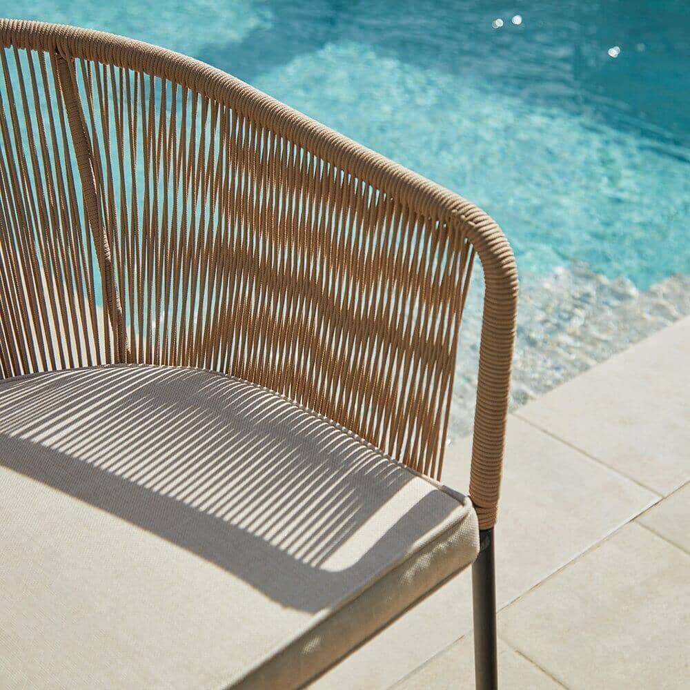 Hali 4 Seater Wooden Outdoor Dining Set with Hali Natural Chairs - 175cm