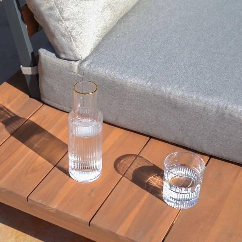 Shiva Lounge Set with Grey Lean Over Parasol - Grey - Laura James