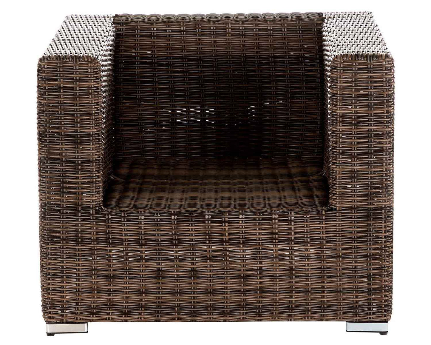 Ascot Rattan Garden Armchair in Premium Truffle Brown and Champagne