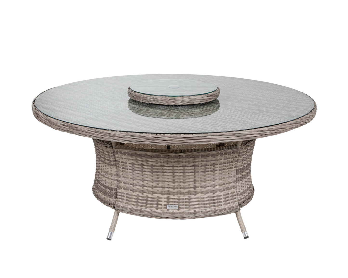Cambridge 8 Rattan Chairs and Large Round Dining Table Set in Grey