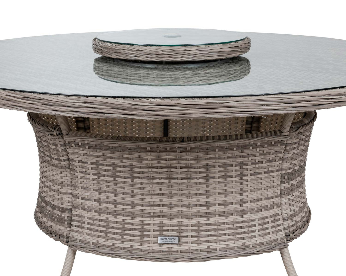 Cambridge 8 Rattan Chairs and Large Round Dining Table Set in Grey