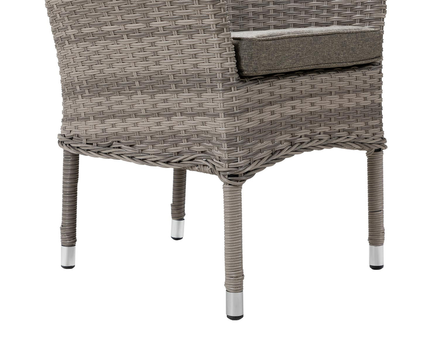 Cambridge 8 Rattan Chairs and Large Round Dining Table Set in Grey