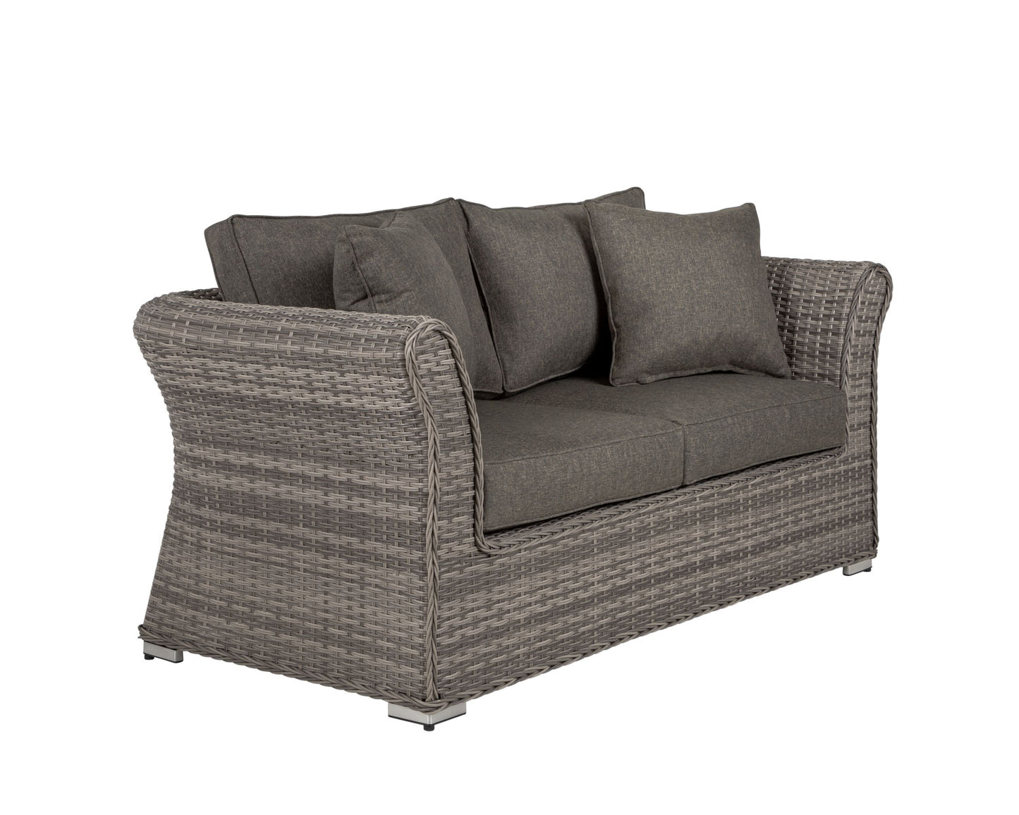 Lisbon 2 Seater Rattan Garden Sofa in Grey