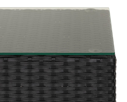 Florida Rattan Garden High Bistro Set in Black and Vanilla