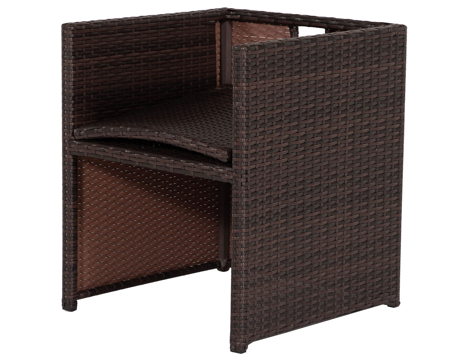 Barcelona 6 Seater Cube Set With Footstools in Brown and Cream