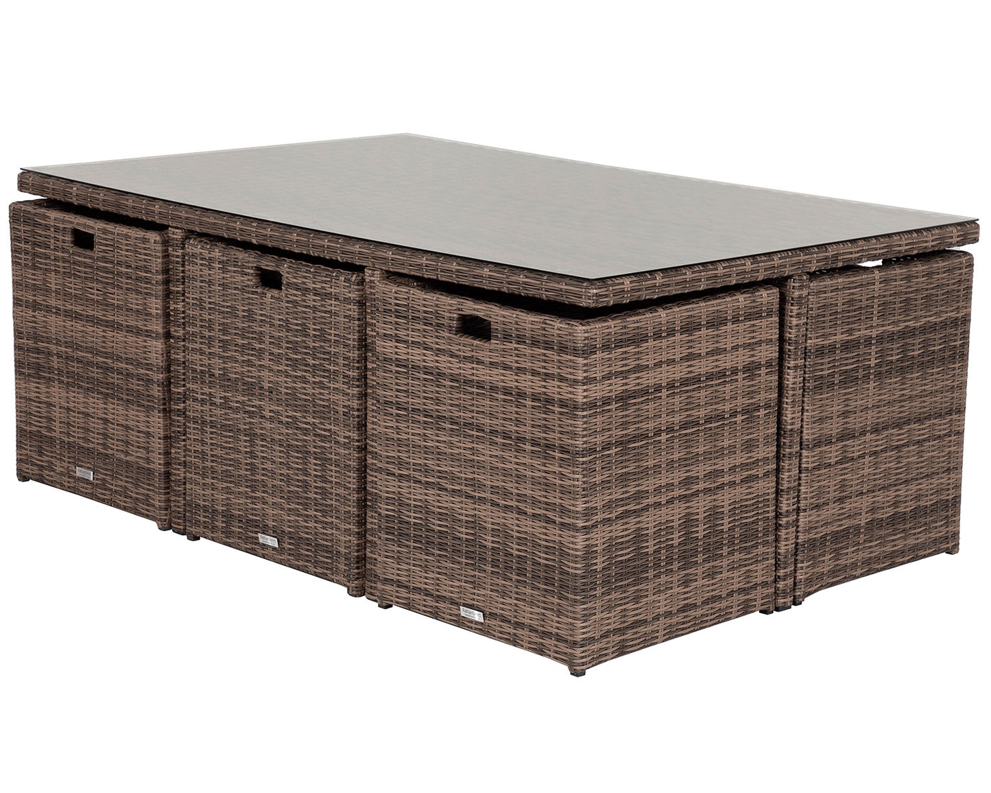 Barcelona 6 Seater Cube Set in Truffle Brown and Cream