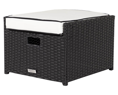 Barcelona 6 Seater Cube Set With Footstools in Black and Vanilla