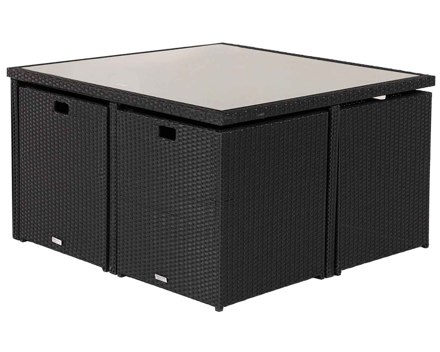 Barcelona 4 Seater Cube Set in Black and Vanilla