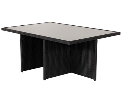 Barcelona 4 Seater Cube Set in Black and Vanilla