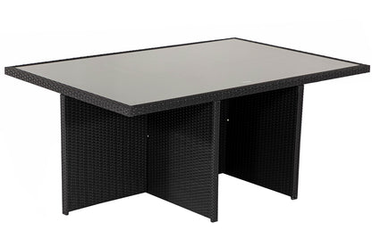 Barcelona 6 Seater Cube Set in Black and Vanilla