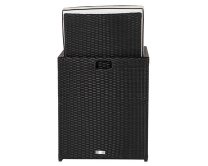 Barcelona 4 Seater Cube Set in Black and Vanilla