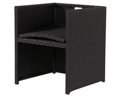 Barcelona 6 Seater Cube Set in Black and Vanilla
