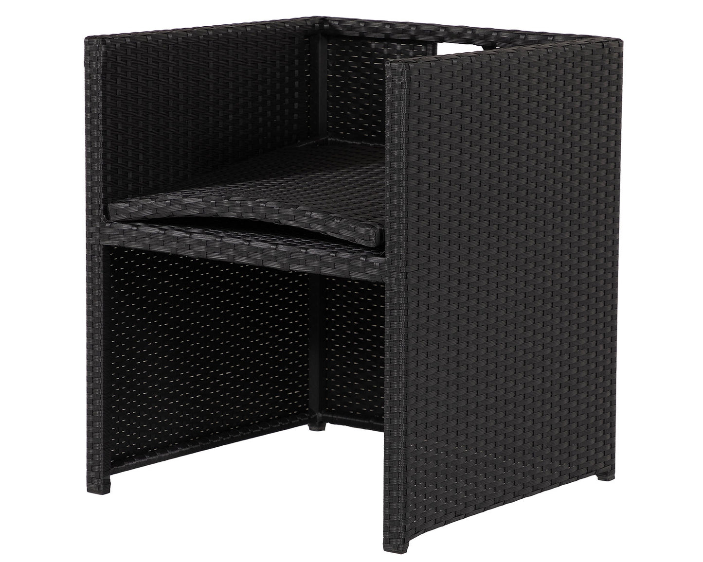 Barcelona 4 Seater Cube Set in Black and Vanilla