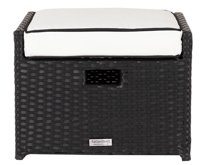 Barcelona 4 Seater Cube Set With Footstools in Black and Vanilla