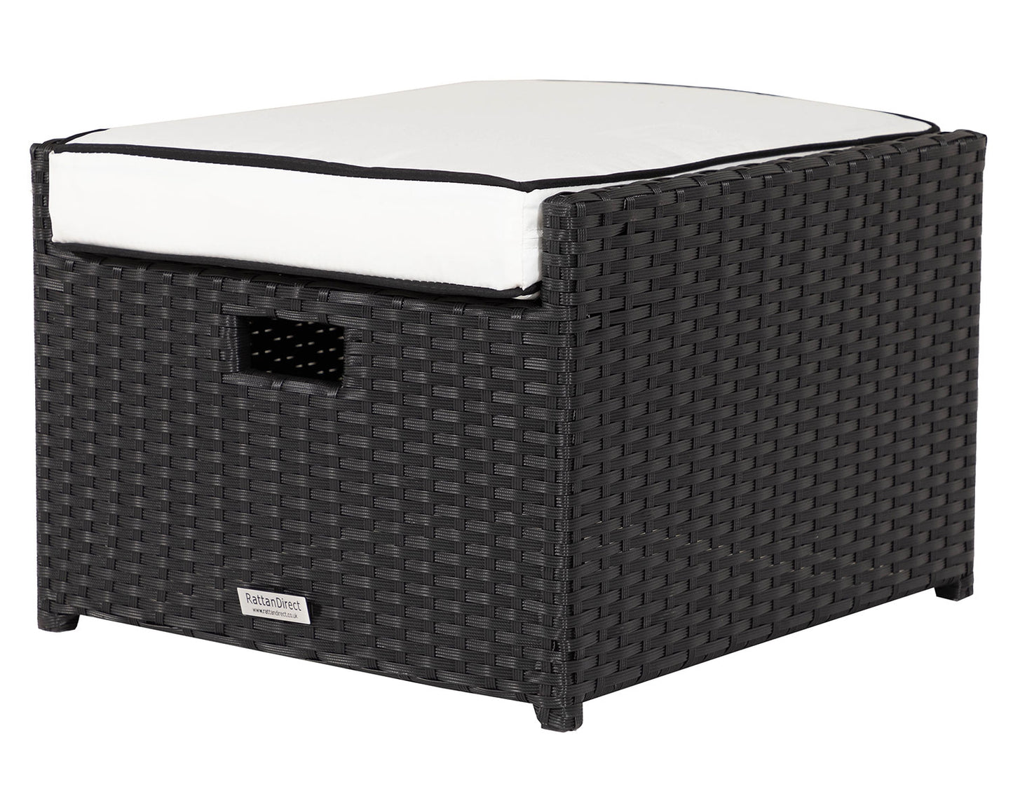 Barcelona 4 Seater Cube Set With Footstools in Black and Vanilla