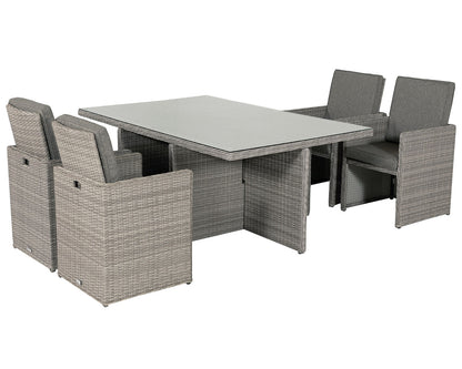 Barcelona 4 Seater Cube Set in Grey
