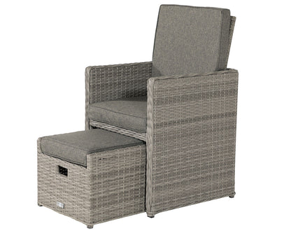 Barcelona 4 Seater Cube Set With Footstools in Grey