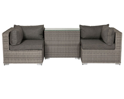 Florida Rattan Garden Armed High Bistro Set in Grey