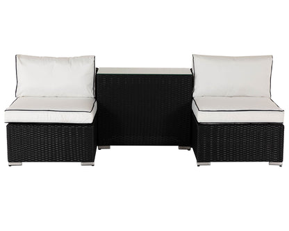 Florida Rattan Garden High Bistro Set in Black and Vanilla