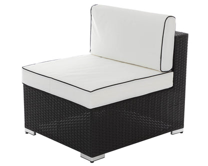 Florida Rattan Garden High Bistro Set in Black and Vanilla