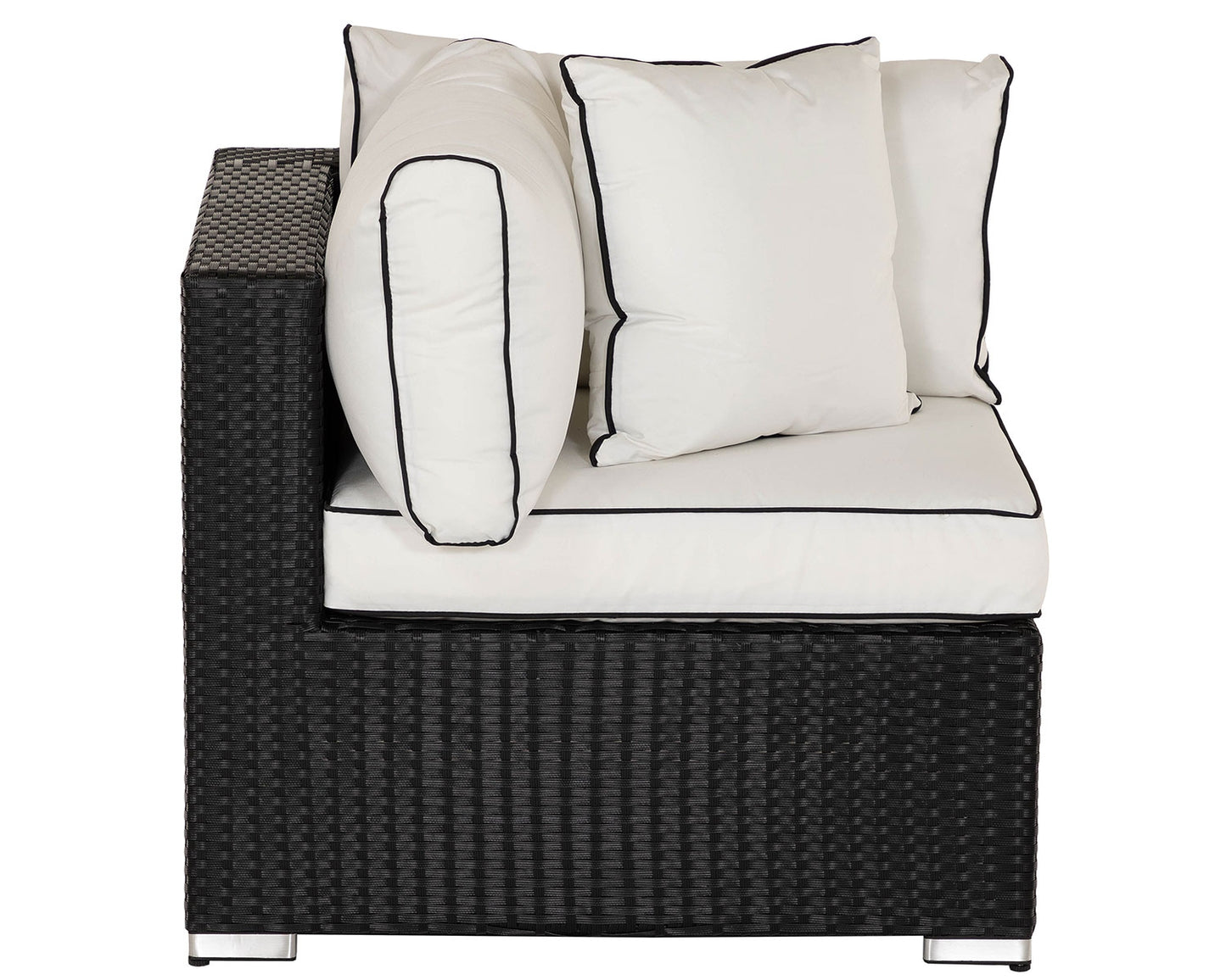 Florida Rattan Garden Armed High Bistro Set in Black and Vanilla