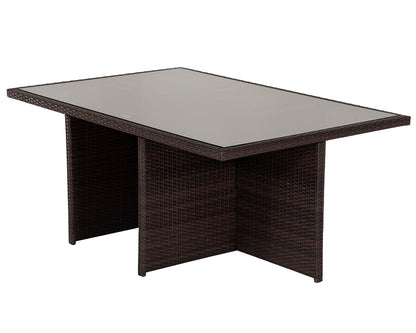 Barcelona 4 Seater Cube Set in Brown and Cream