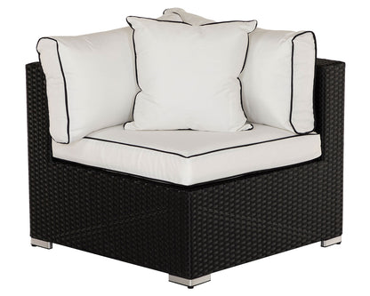 Florida Rattan Garden Armed High Bistro Set in Black and Vanilla