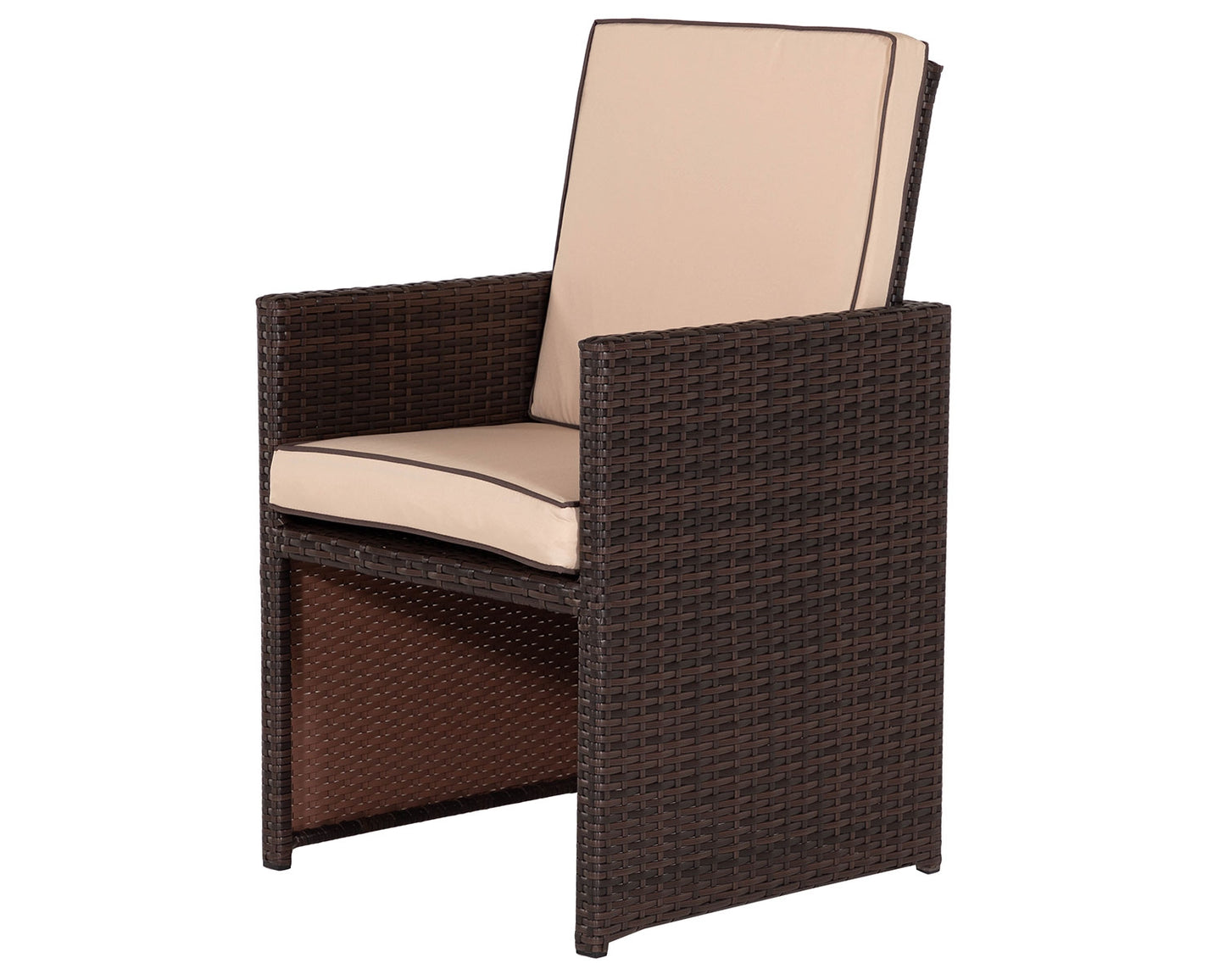 Barcelona 6 Seater Cube Set in Brown and Cream