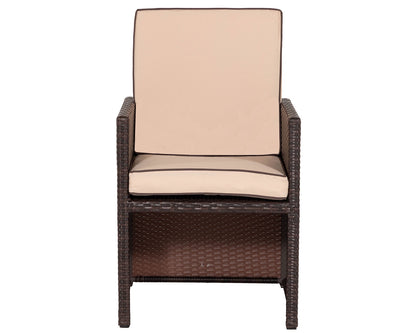 Barcelona 6 Seater Cube Set in Brown and Cream