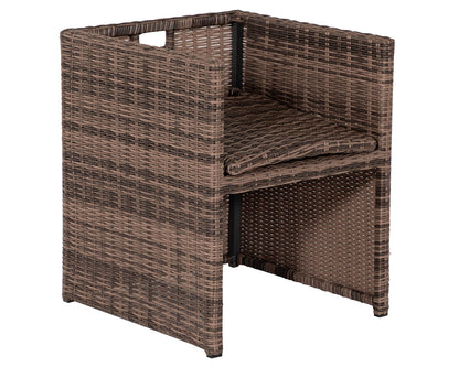 Barcelona 6 Seater Cube Set in Truffle Brown and Cream