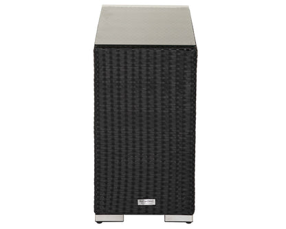 Florida Rattan Garden High Bistro Set in Black and Vanilla